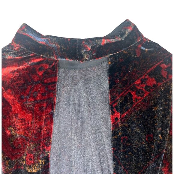 Free People Onyx Combo Printed Velvet Cut-Out Back Long-Sleeve Romper Size 0 - Picture 11 of 14